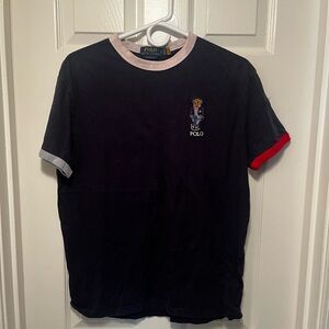 Ralph Lauren Men's Navy Tee with Red and White Details
